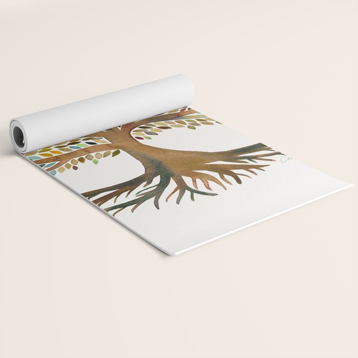Tree of Life Watercolor - Autumn Yoga Mat Gallery Image 2