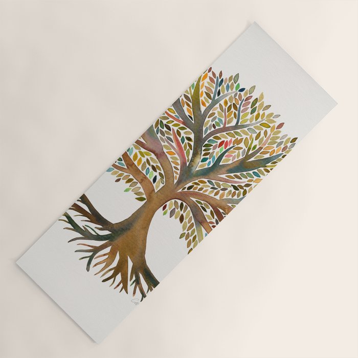Tree of Life Watercolor - Autumn Yoga Mat Gallery Image 1