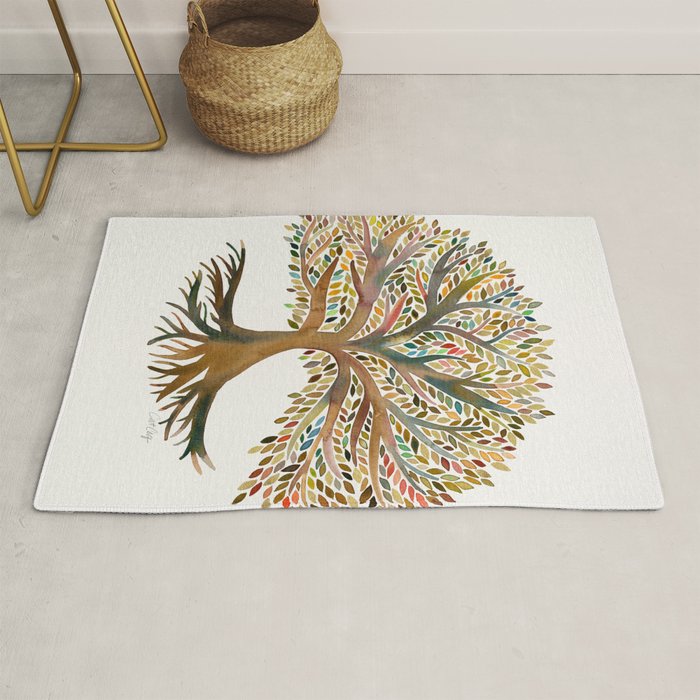 Tree of Life Watercolor - Autumn Rug Gallery Image 1