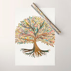 Tree of Life Watercolor - Autumn Wrapping Paper Gallery Image 1