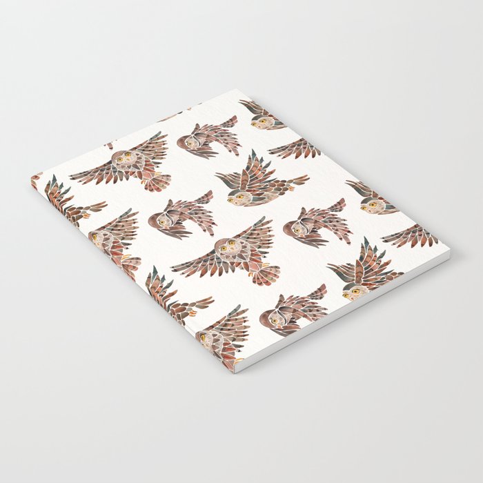 Owls in Flight - Brown Palette Notebook Gallery Image 2