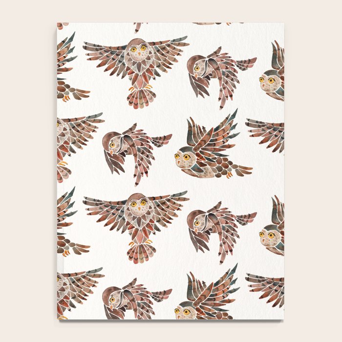 Owls in Flight - Brown Palette Notebook Gallery Image 4