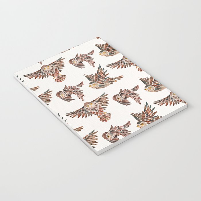 Owls in Flight - Brown Palette Notebook Gallery Image 3