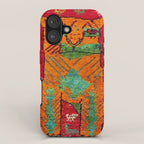 Antique Persian Hunting Rug With Lion Print iPhone Case Gallery Image 1