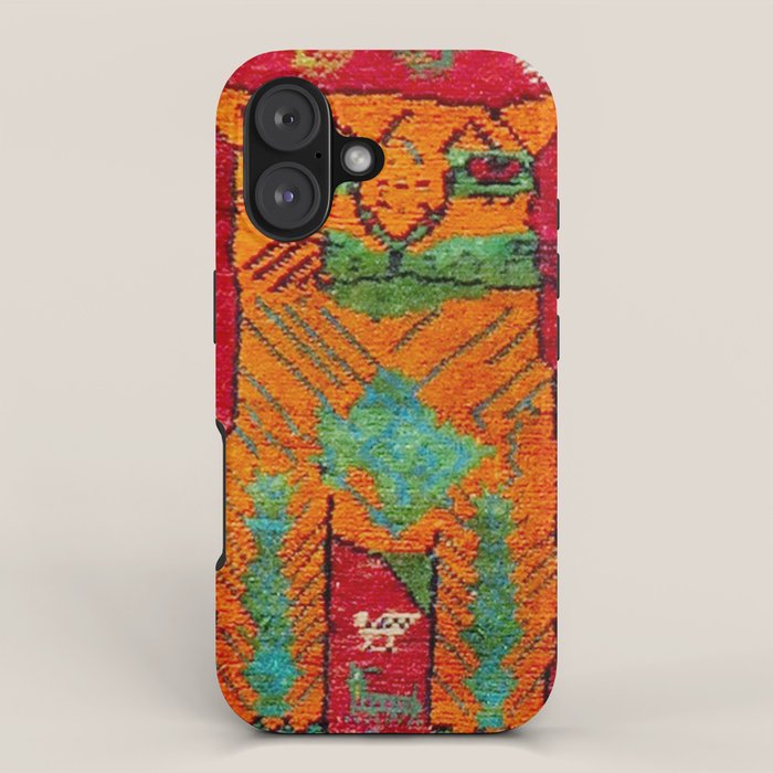 Antique Persian Hunting Rug With Lion Print iPhone Case Gallery Image 1