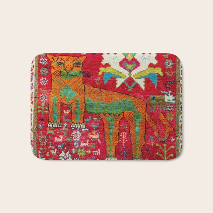 Antique Persian Hunting Rug With Lion Print Bath Mat Gallery Image 1