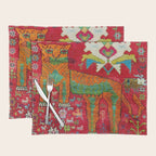 Antique Persian Hunting Rug With Lion Print Placemat Gallery Image 1