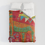 Antique Persian Hunting Rug With Lion Print Duvet Cover Gallery Image 6