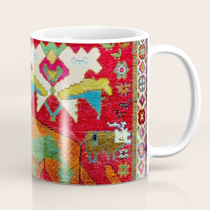 Antique Persian Hunting Rug With Lion Print Coffee Mug Gallery Image 1