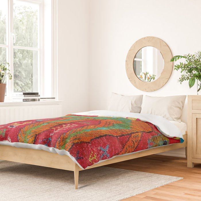 Antique Persian Hunting Rug With Lion Print Duvet Cover Gallery Image 2