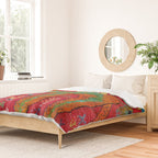 Antique Persian Hunting Rug With Lion Print Duvet Cover Gallery Image 2