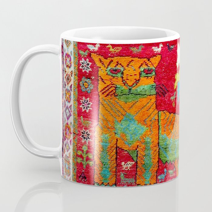 Antique Persian Hunting Rug With Lion Print Coffee Mug Gallery Image 3