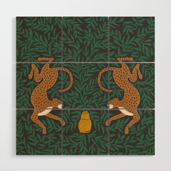 Leopard Vase - midnight Wood Wall Art Gallery Image 1