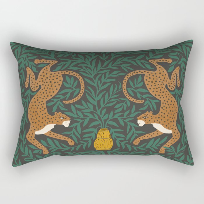 Leopard Vase - midnight Rectangular Pillow Gallery Image 2