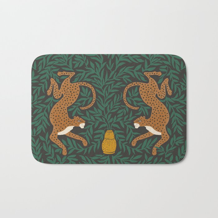 Leopard Vase - midnight Bath Mat Gallery Image 1