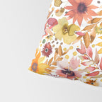 Watercolor Autumn Floral Sunflowers Warm Orange Pillow Sham Gallery Image 4