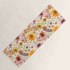 Watercolor Autumn Floral Sunflowers Warm Orange Yoga Mat Gallery Image 1