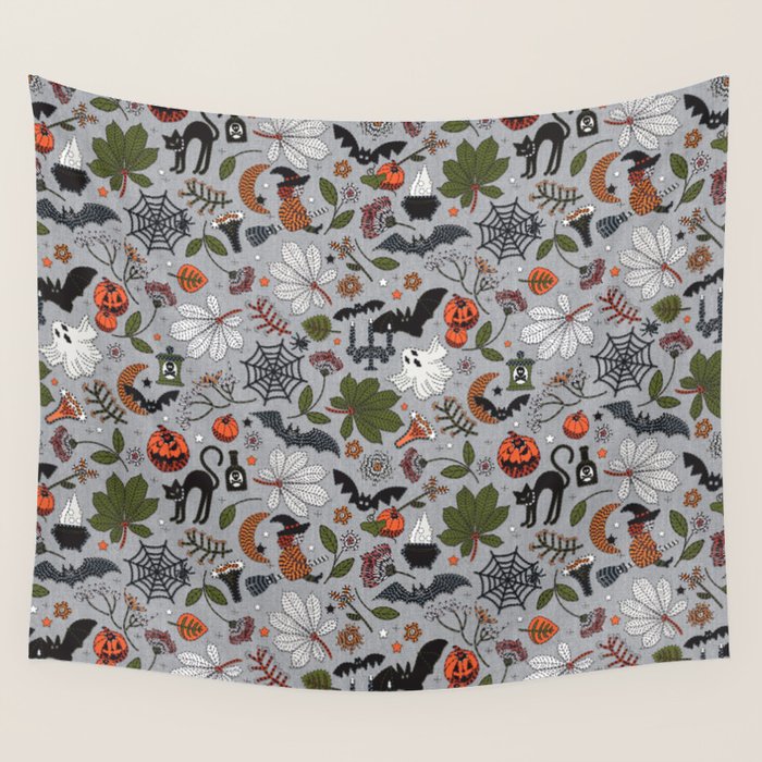 Embroidered halloween Wall Tapestry Gallery Image 1