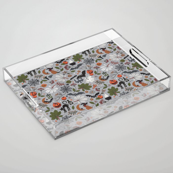 Embroidered halloween Acrylic Tray Gallery Image 1