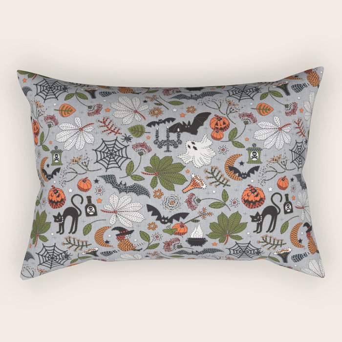 Embroidered halloween Rectangular Pillow Gallery Image 2