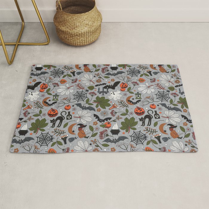 Embroidered halloween Rug