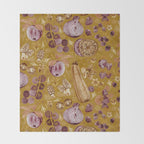 Garden Vegetables & Fresh Fruit in Harvest Yellow Throw Blanket Gallery Image 2