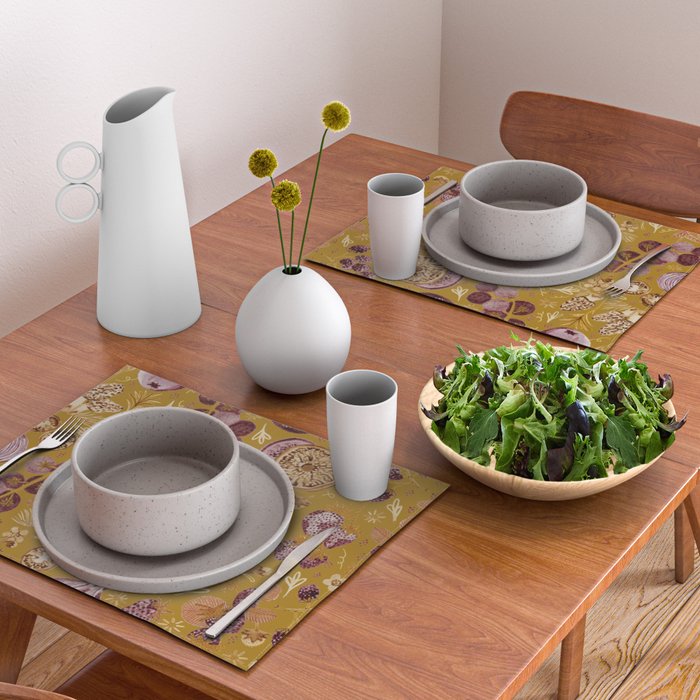 Garden Vegetables & Fresh Fruit in Harvest Yellow Placemat Gallery Image 2