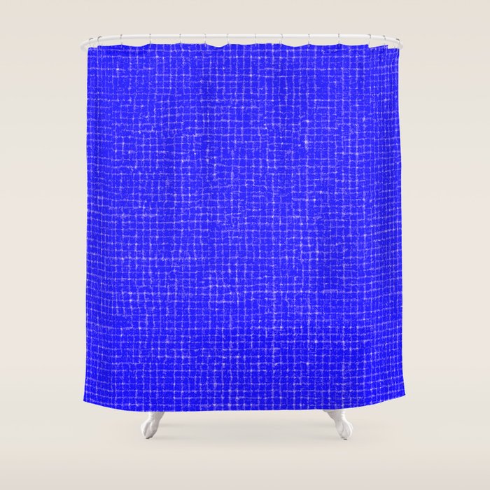 Electric Blue Grasscloth Shower Curtain Gallery Image 1