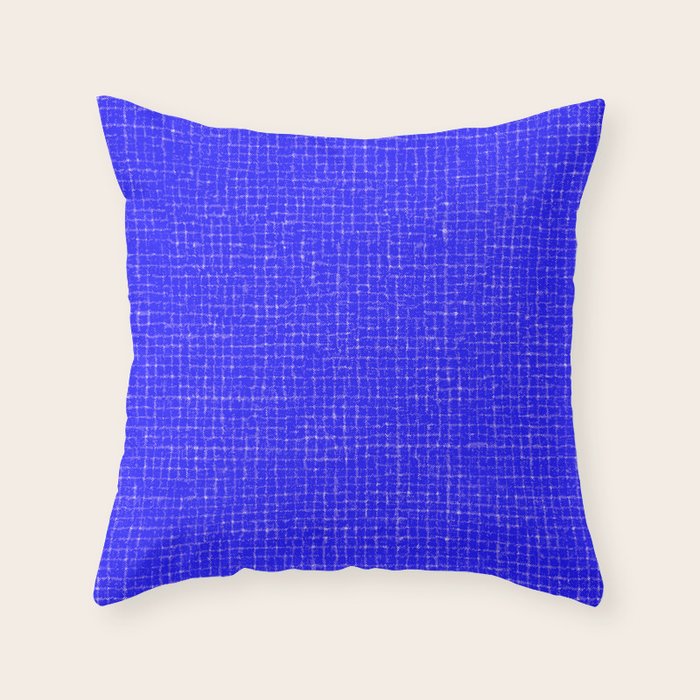 Electric Blue Grasscloth Throw Pillow Gallery Image 6