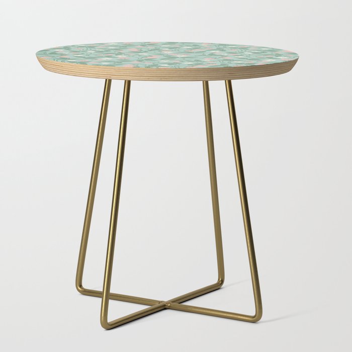 Strawberries - dusty pink and green on sky blue Side Table Gallery Image 1