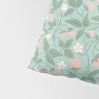Strawberries - dusty pink and green on sky blue Pillow Sham Gallery Image 4