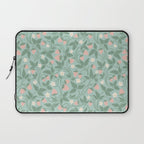 Strawberries - dusty pink and green on sky blue Laptop Sleeve Gallery Image 1