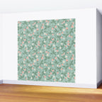 Strawberries - dusty pink and green on sky blue Wall Mural Gallery Image 2