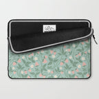 Strawberries - dusty pink and green on sky blue Laptop Sleeve Gallery Image 2