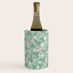 Strawberries - dusty pink and green on sky blue Wine Chiller Gallery Image 3