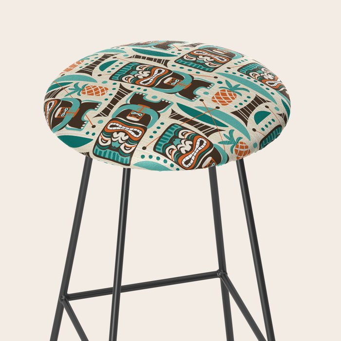 Tiki Hut Cream Aqua Stool Gallery Image 2
