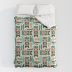 Tiki Hut Cream Aqua Duvet Cover Gallery Image 6