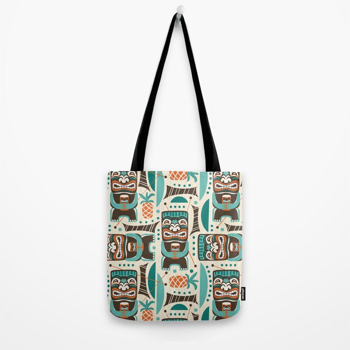 Tiki Hut Cream Aqua Tote Bag Gallery Image 2