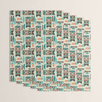 Tiki Hut Cream Aqua Wrapping Paper Gallery Image 3