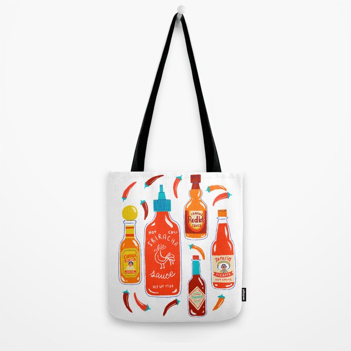 Hot Sauce and Chili Peppers Tote Bag Gallery Image 2