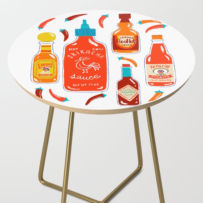 Hot Sauce and Chili Peppers Side Table Gallery Image 2
