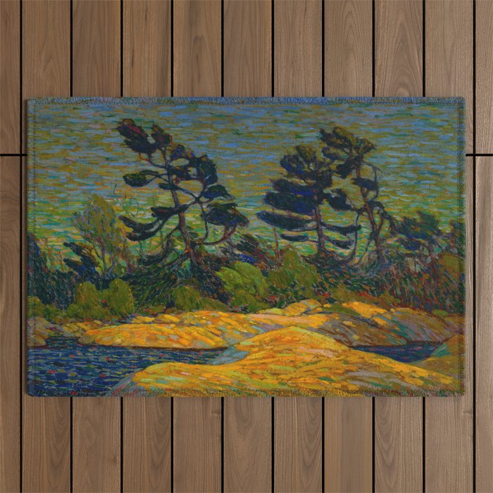Tom Thomson Byng Inlet Georgian Bay winter 1914-1915 Canadian Landscape Artist Outdoor Rug Gallery Image 1