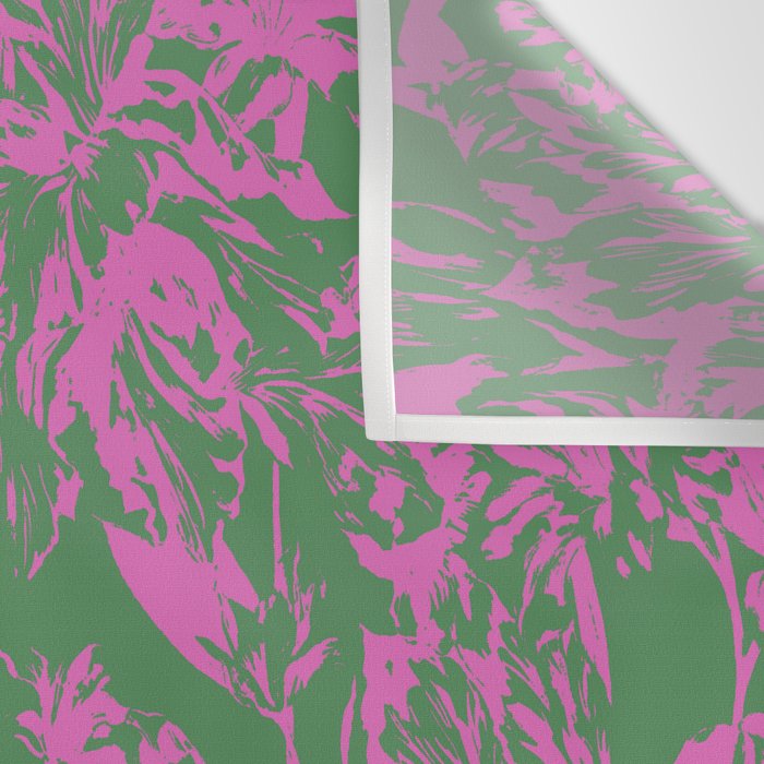 Pink petals on green Wall Tapestry Gallery Image 3
