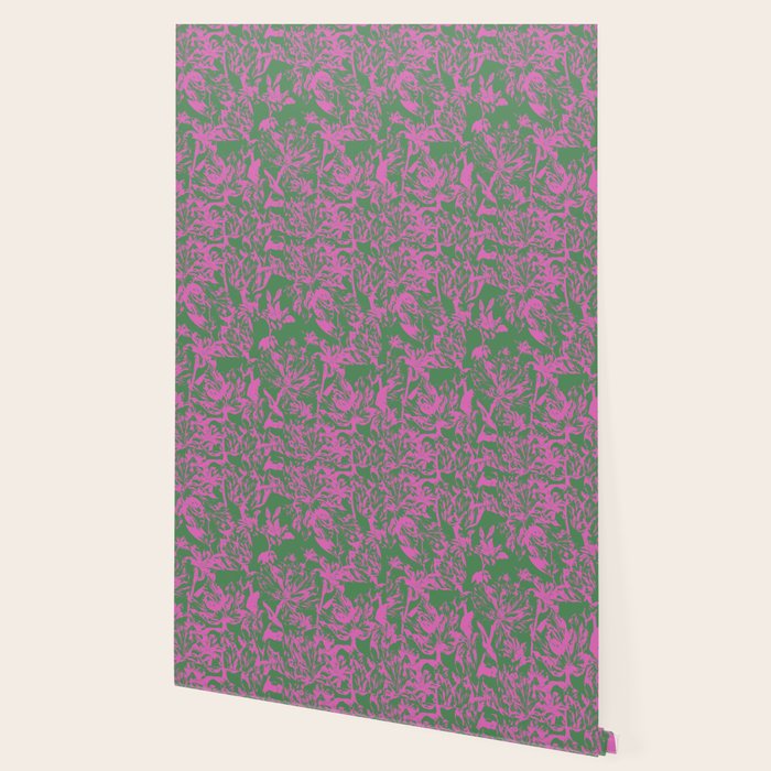 Pink petals on green Wallpaper Gallery Image 2