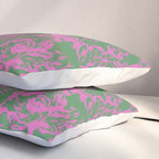 Pink petals on green Pillow Sham Gallery Image 3