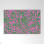 Pink petals on green Welcome Mat Gallery Image 1