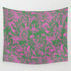 Pink petals on green Wall Tapestry Gallery Image 4