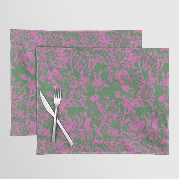 Pink petals on green Placemat Gallery Image 1
