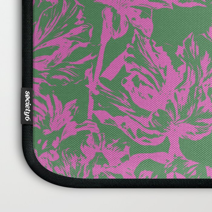 Pink petals on green Laptop Sleeve Gallery Image 3