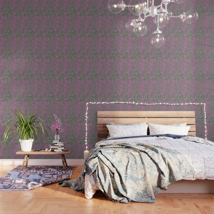 Pink petals on green Wallpaper Gallery Image 3